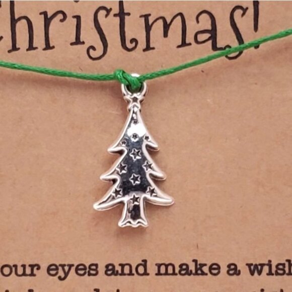 Christmas Tree Wish Bracelet Green Sting - Picture 1 of 3